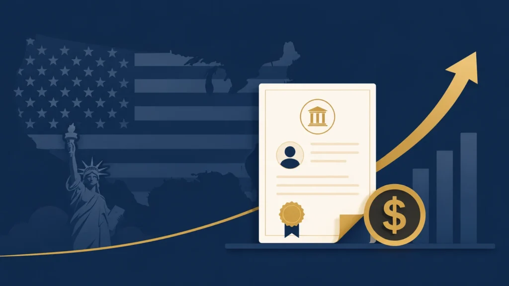 Ilustração representando os custos do processo EB-2 NIW para brasileiros em 2026