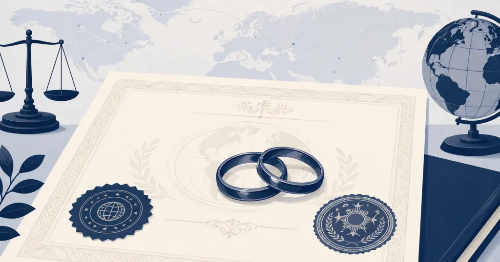 Certidão de casamento celebrada no exterior para registro em cartório no Brasil